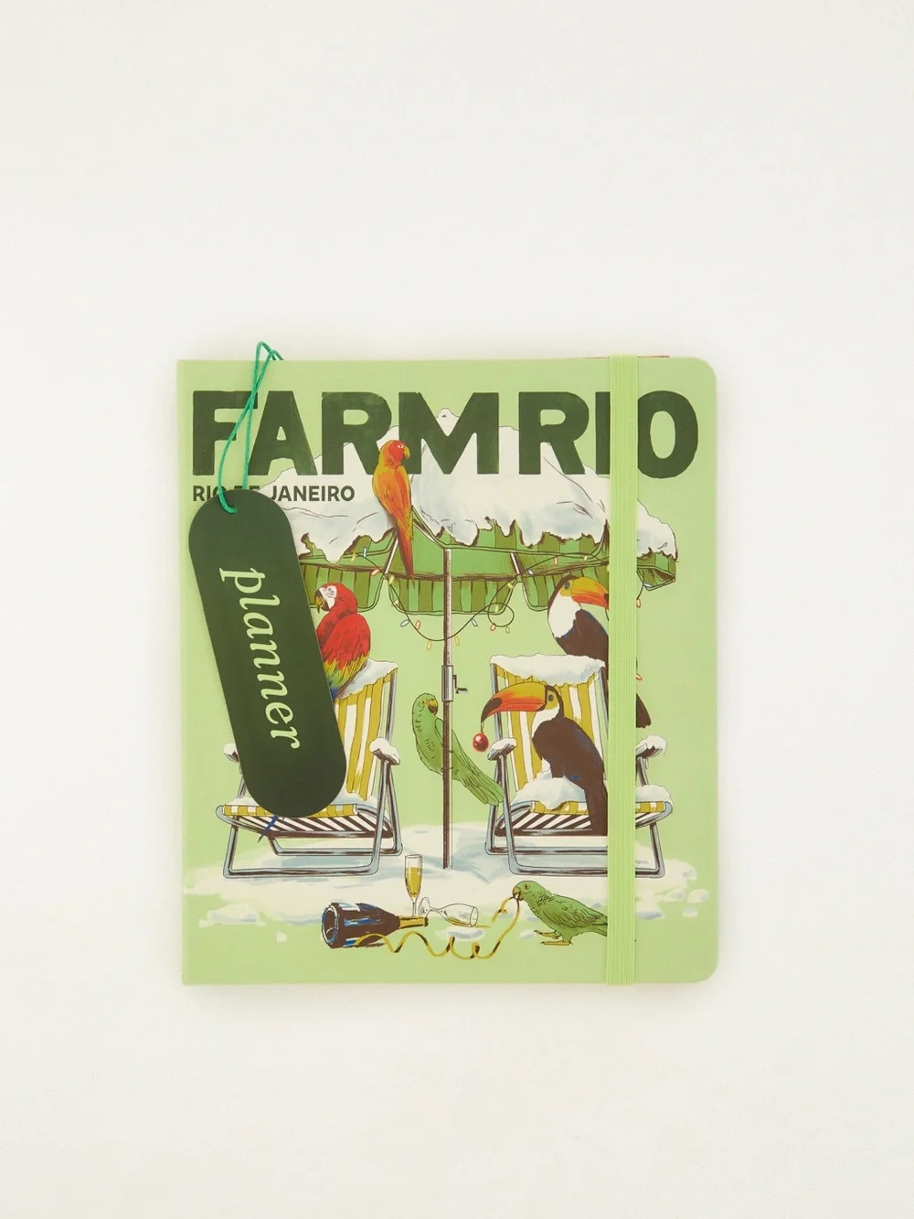 NWT Farm Rio Coquetel Planner - Green Parrot Cocktail Cover Notebook